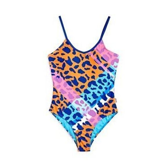 Limeapple Girls Vibrant Leopard Swimsuit Blanca NWT one piece Sz 12 - Picture 3 of 8
